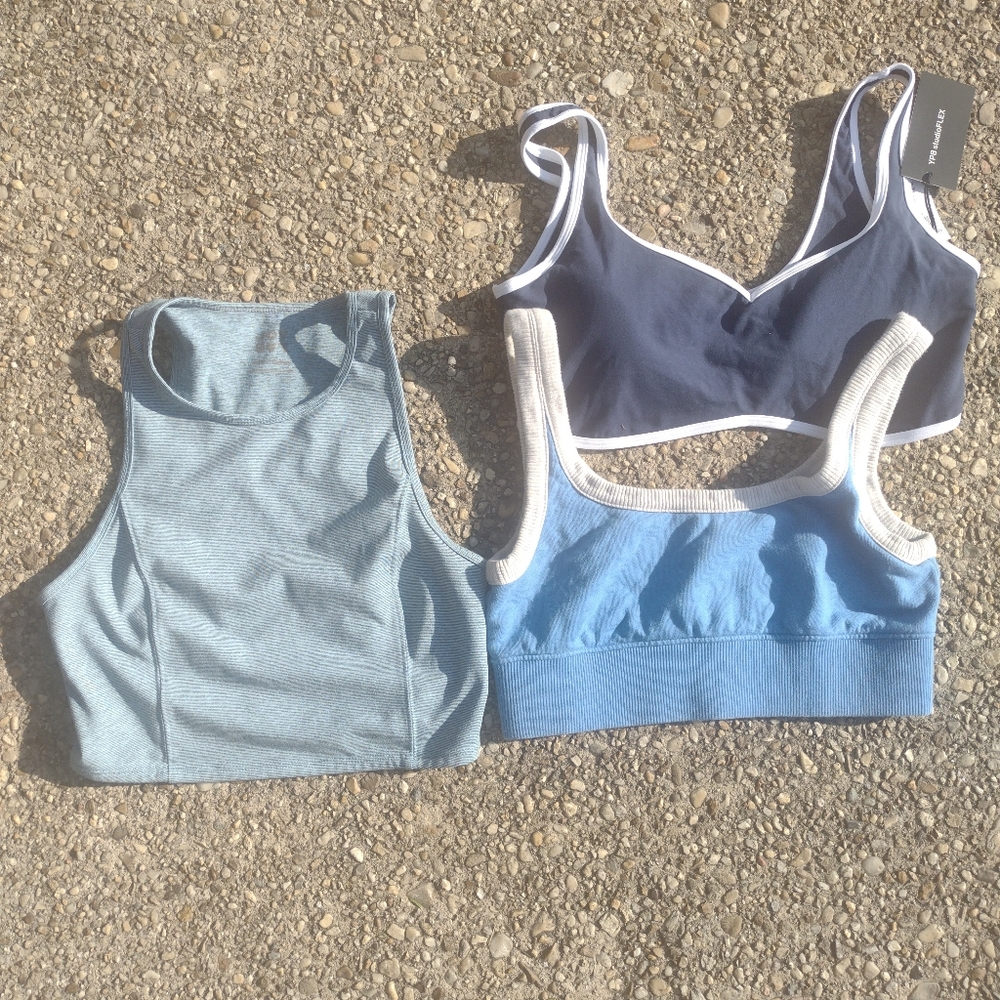 Source Unknown Women's Blue and Gray Tops Set